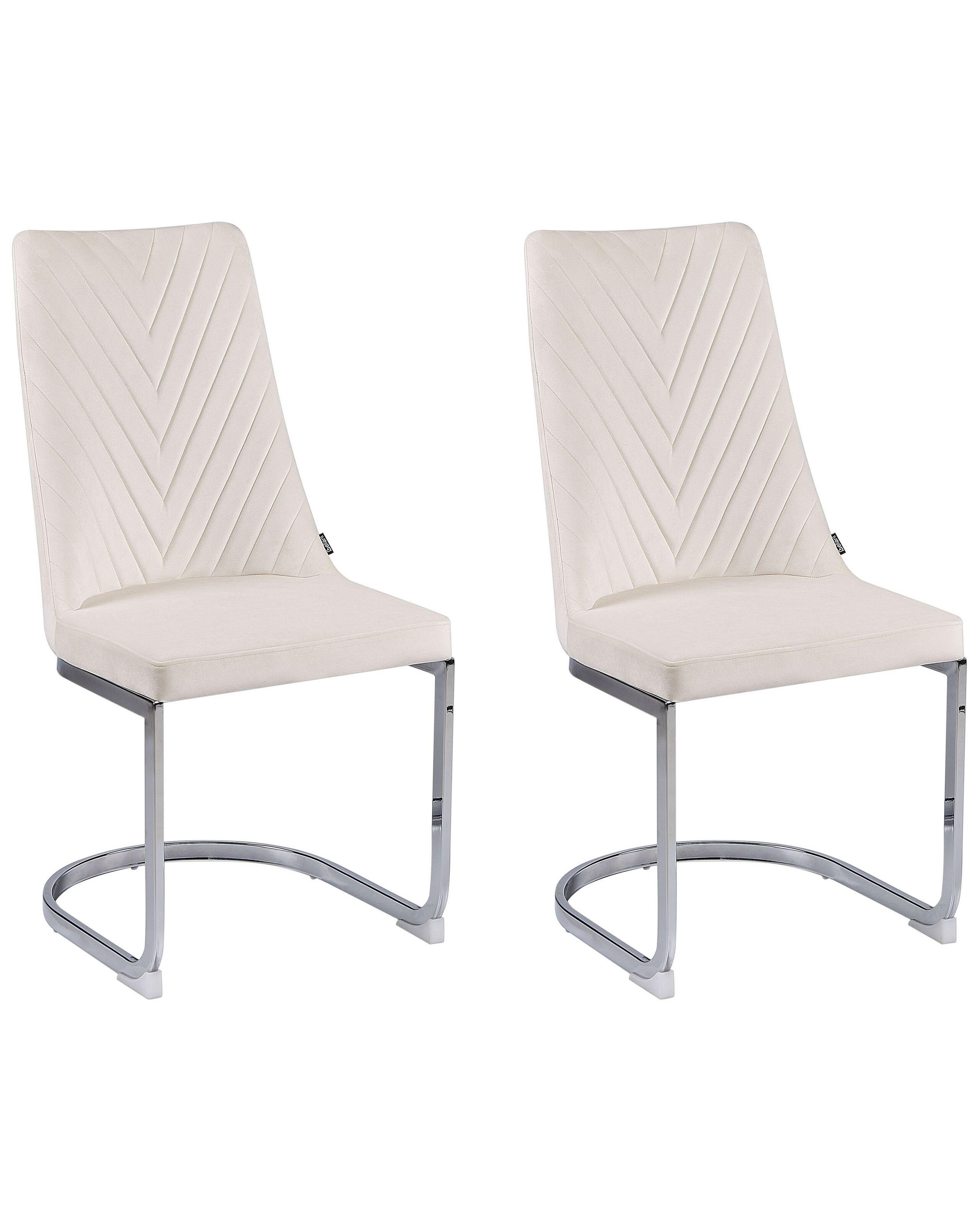 Beliani Lot de 2 chaises de salle à manger en Velours Glamour ALTOONA  