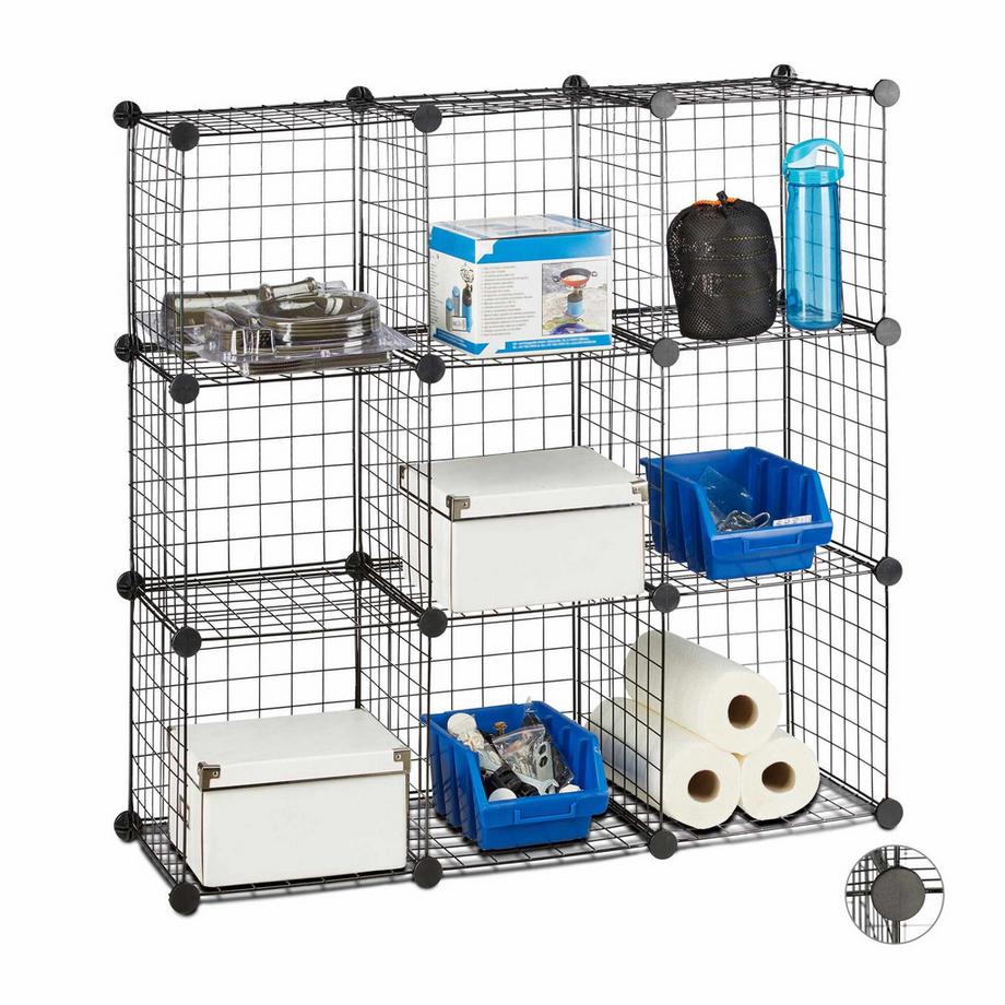 Steckregale aus Drahtgitter 9 Fächer