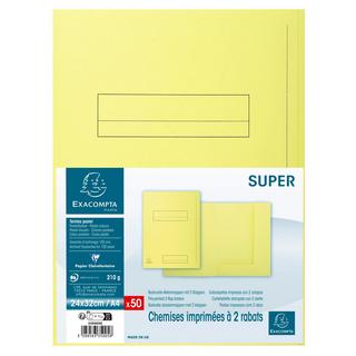 Exacompta Confezione da 50 cartelle stampate 2 alette SUPER 210 - 24x32cm - x 5  