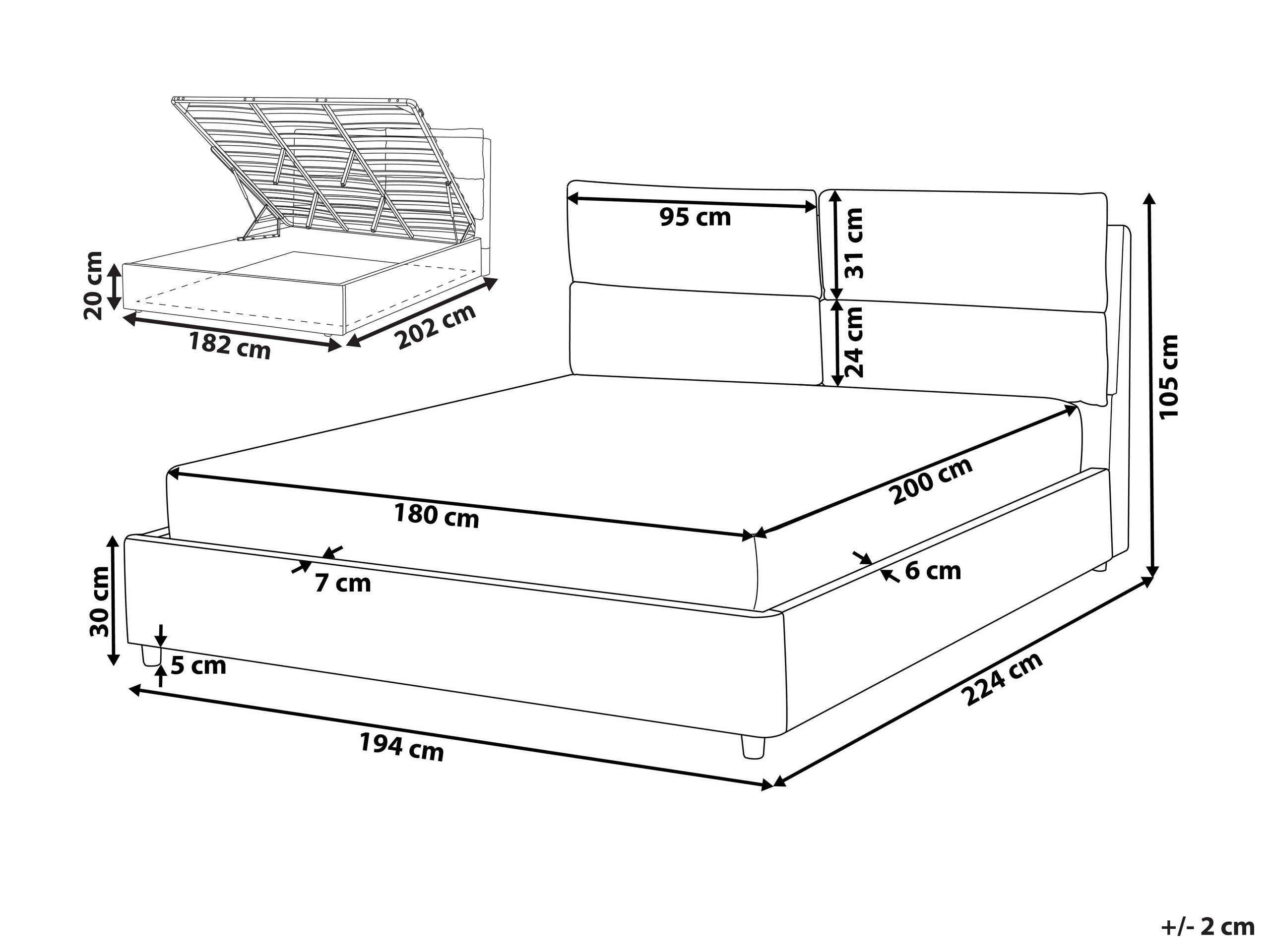 Beliani Bett mit Lattenrost aus Samtstoff Modern BATILLY  