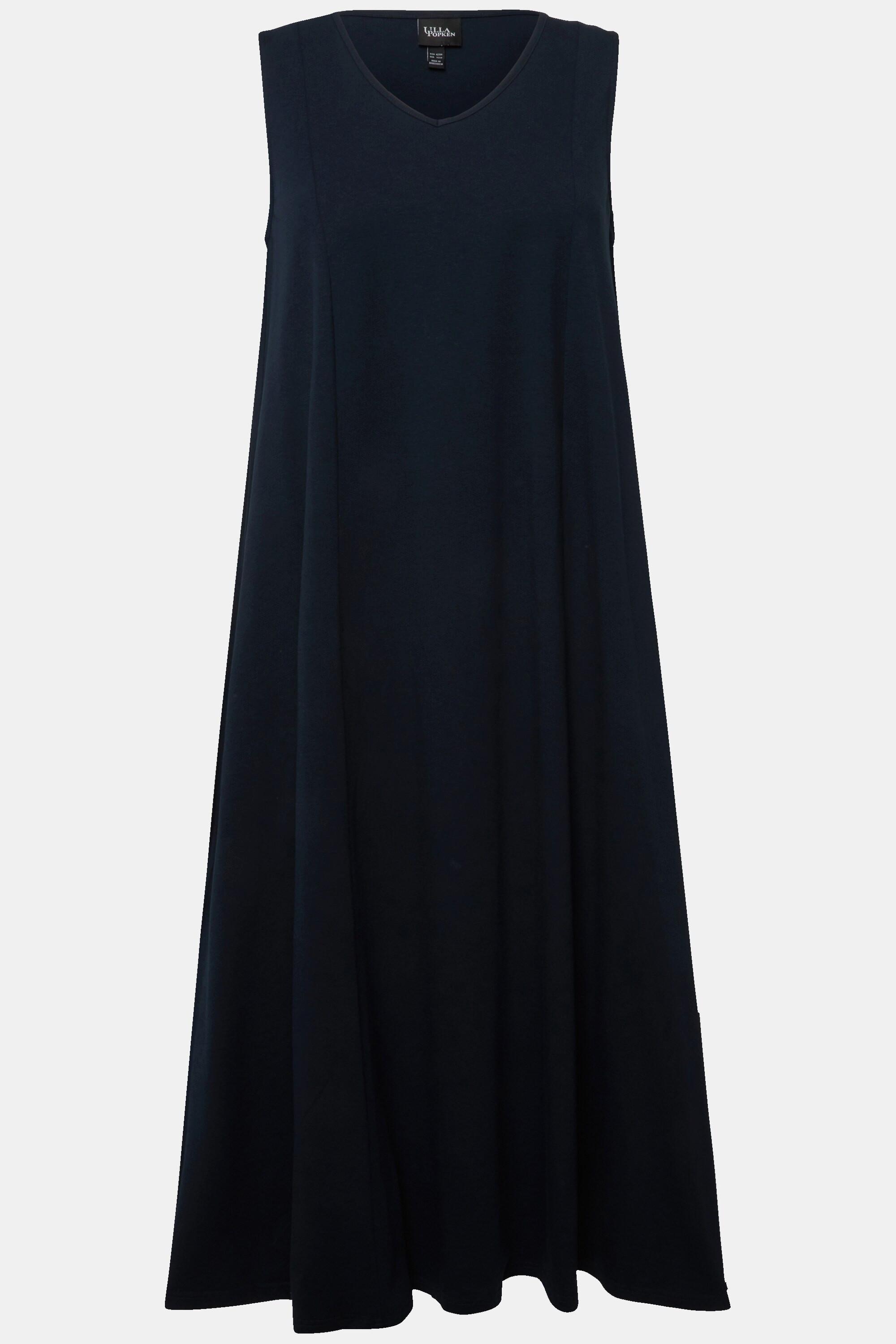 Ulla Popken  Robe maxi en jersey, sans manches. Silhouette en A évasée et décolleté en V. 