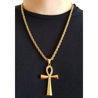 HEBE JEWELS  Ägyptische Ankh-Kreuz-Kette, HIP-HOP-STYLE 