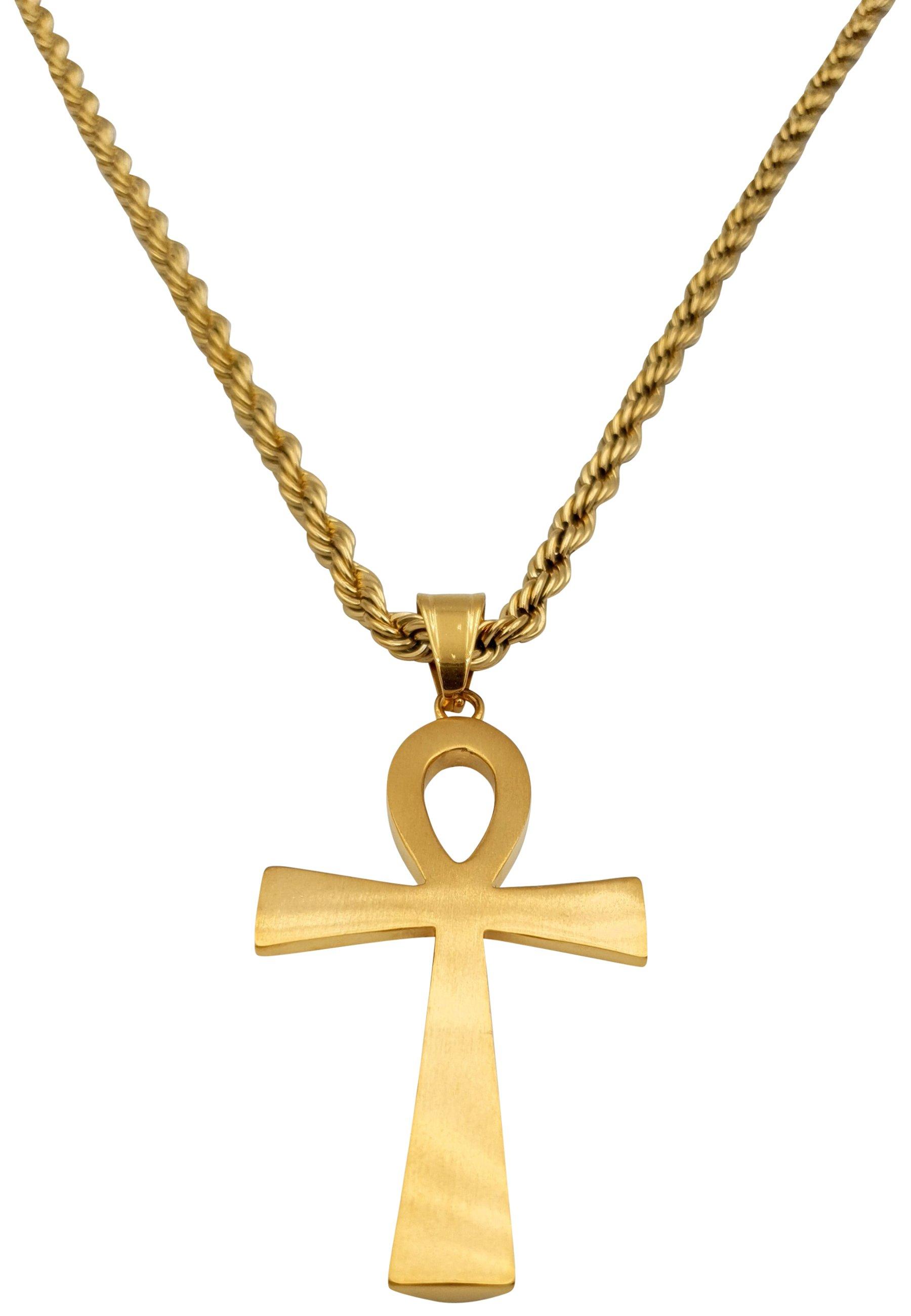 HEBE JEWELS  Chaîne de croix Ankh égyptienne, HIP-HOP-STYLE 