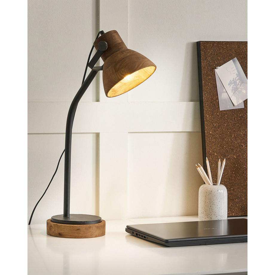 Beliani Lampe de bureau en Manguier Cottage KOLAR  