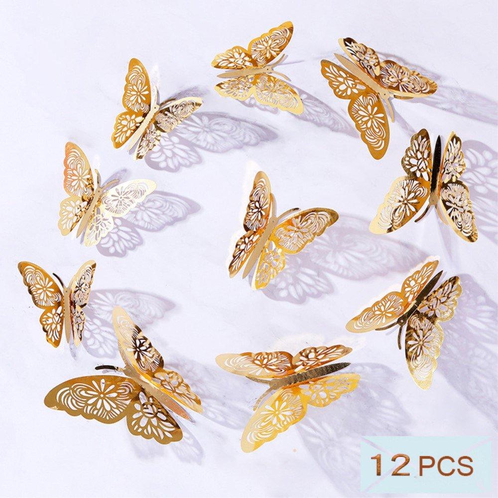 Image of Cover-Discount 12 Stück 3D Schmetterlinge Wand Sticker Deko - ONE SIZE