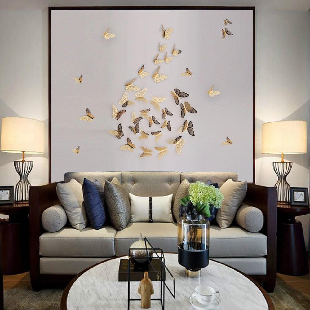 Cover-Discount 12 Pezzi Farfalle 3D Adesivo Murale Deco  