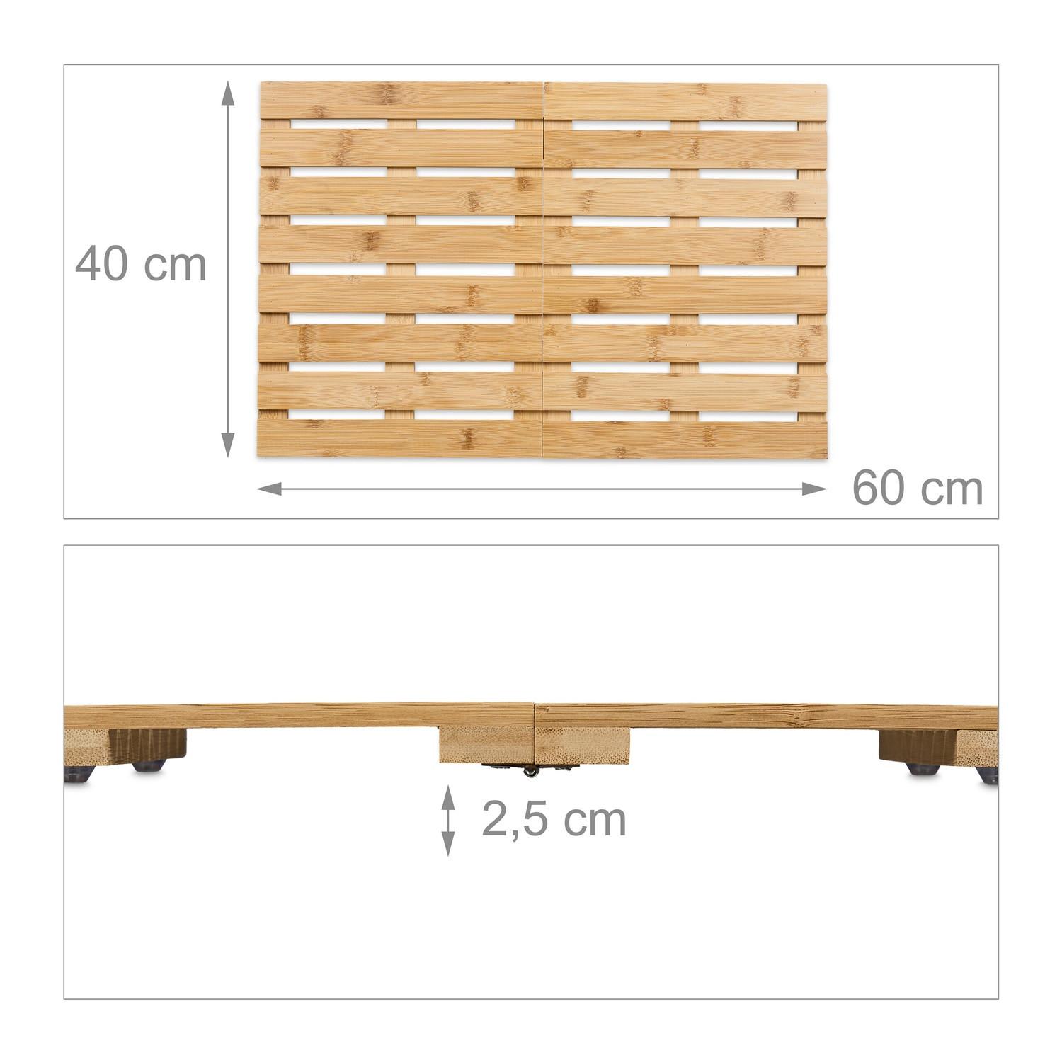 Northix Tapis de bain en bambou  