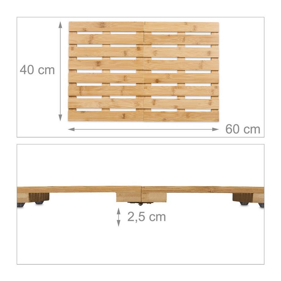 Northix Badematte aus Bambus  