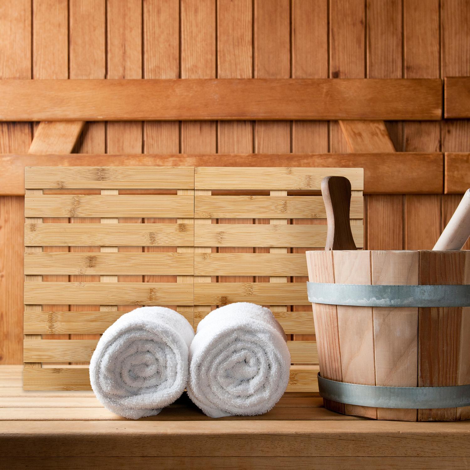 Northix Tapis de bain en bambou  