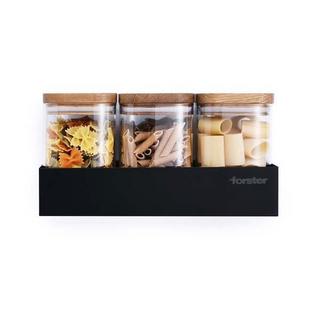 Forster Home Magnetisches Vorratsregal inkl. 3 Glasbehältern Eiche  
