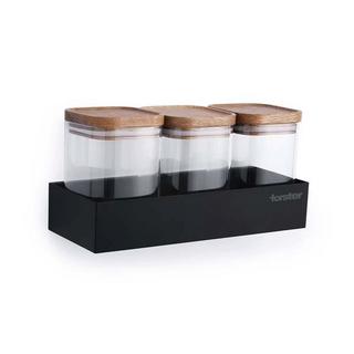 Forster Home Magnetisches Vorratsregal inkl. 3 Glasbehältern Eiche  