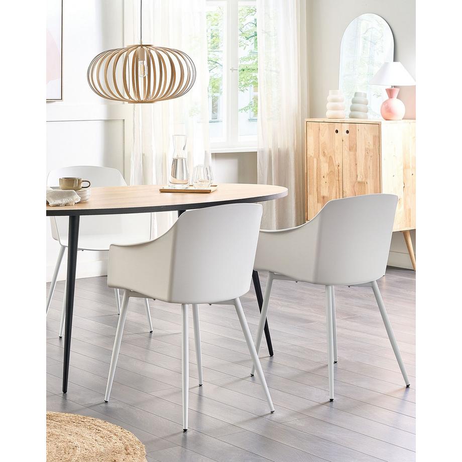 Beliani Esszimmerstuhl 2er Set aus Kunststoff Skandinavisch FONDA  