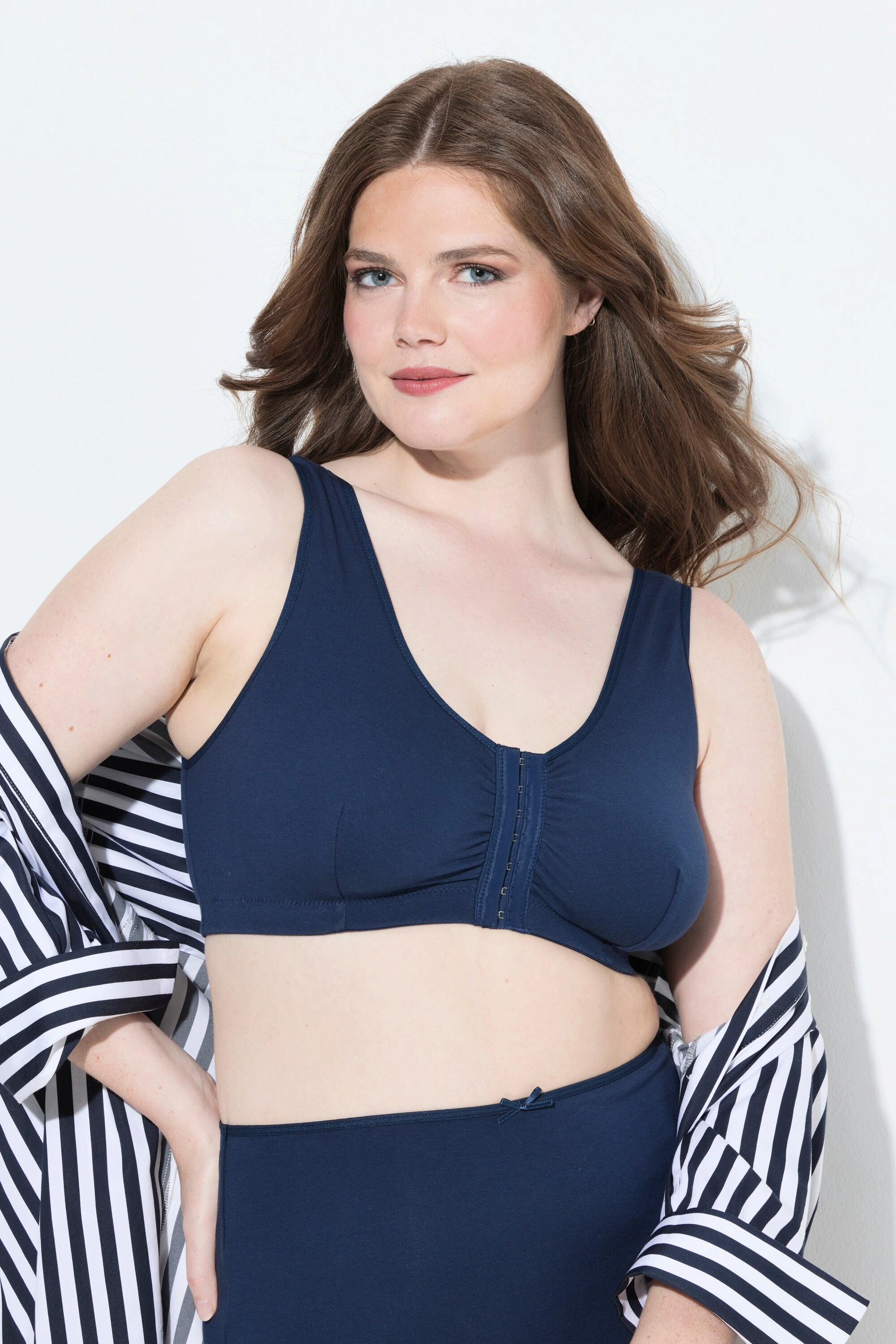 Ulla Popken Bustier Chiusura Anteriore Qualità Cotone  