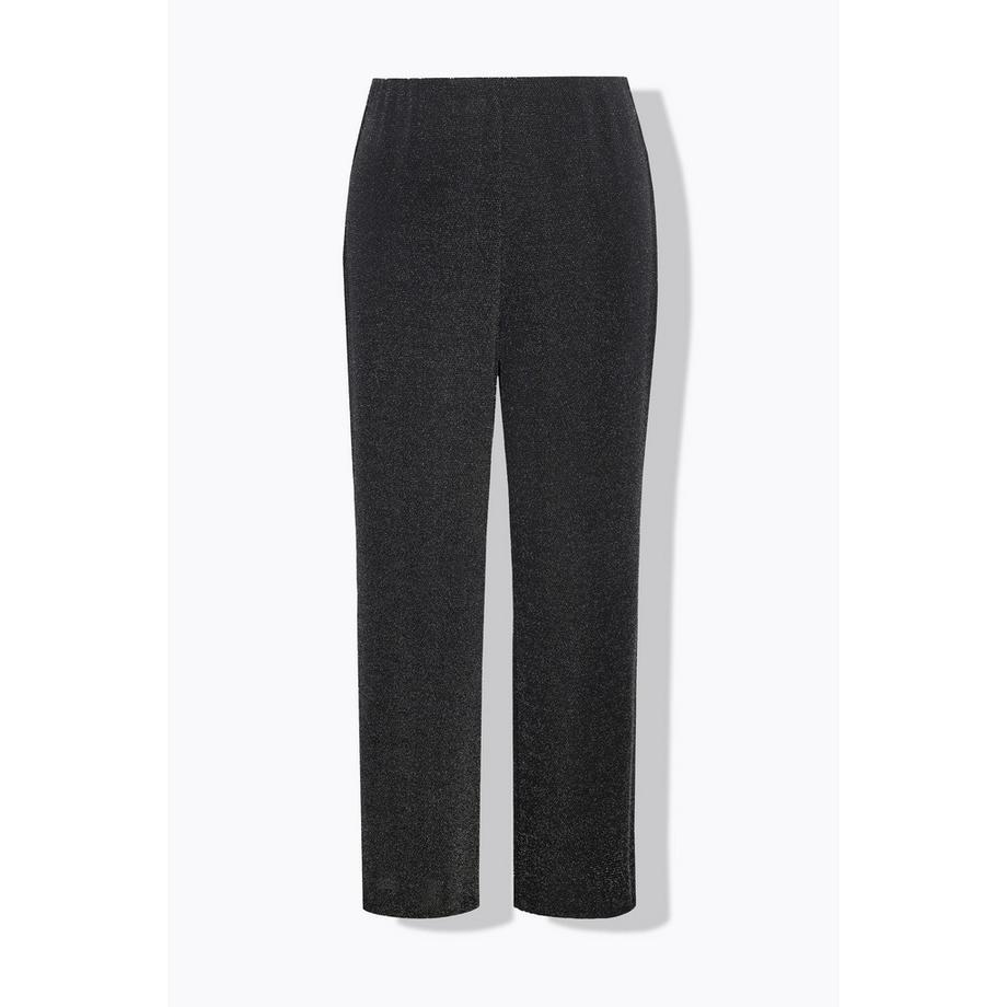 Ulla Popken Pantalon en jersey à paillettes jambe droite  