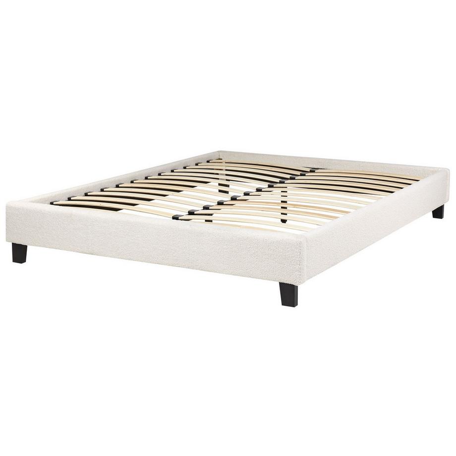 Beliani Lit sans tête de lit en Bouclé Scandinave ROANNE  