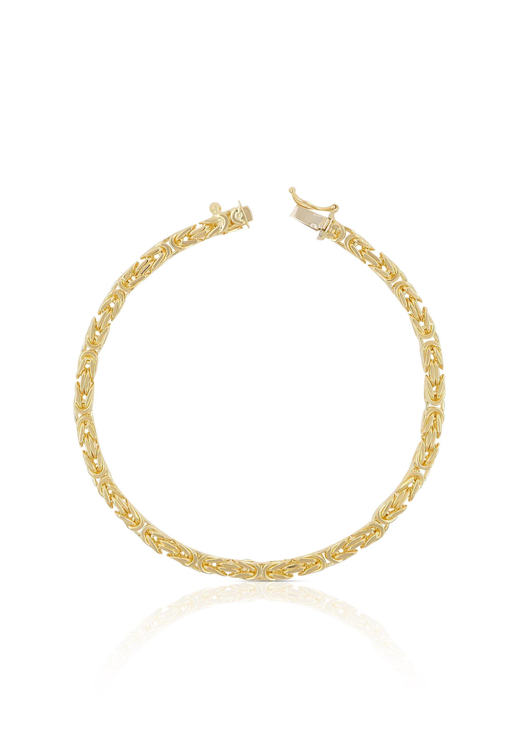 MUAU Schmuck  Bracelet chaine de roi classique en or jaune 750, 19cm, 3,5mm 