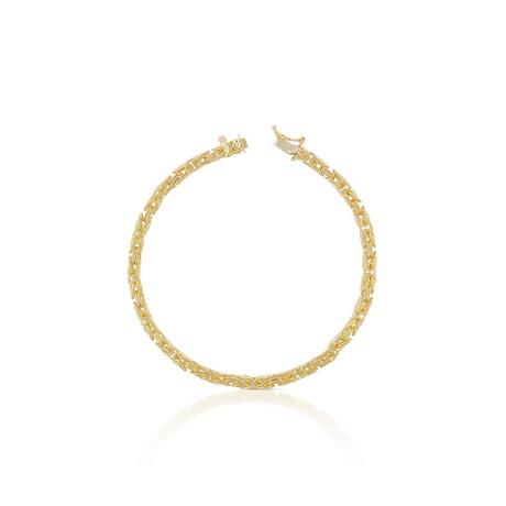 MUAU Schmuck  Bracelet chaine de roi classique en or jaune 750, 19cm, 3,5mm 