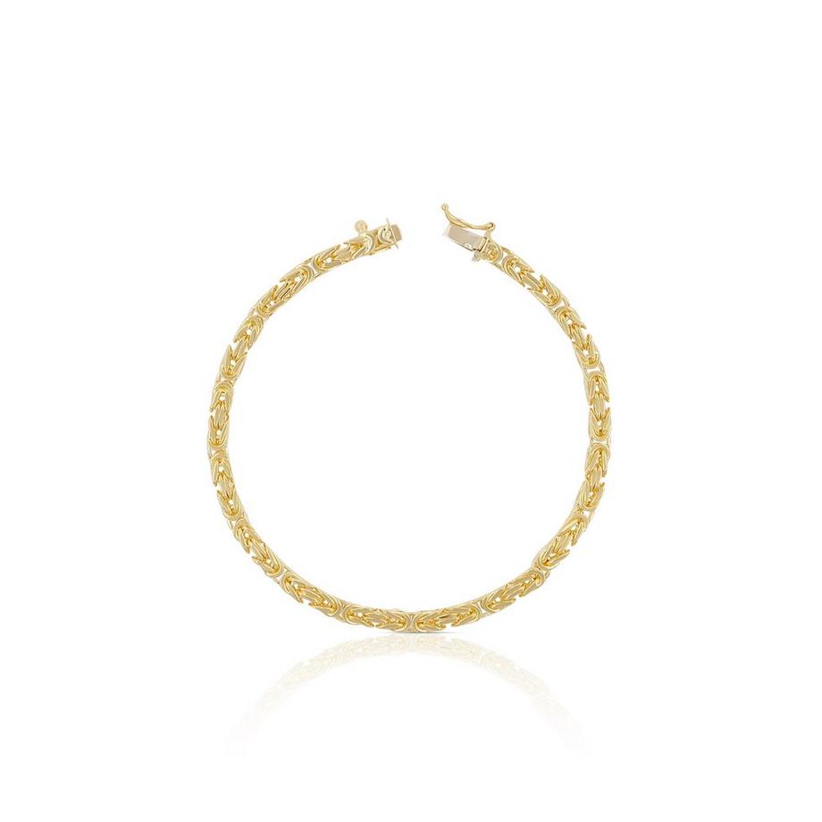 MUAU Schmuck  Bracelet Königskette klassisch Gelbgold 750, 19cm, 3.5mm 