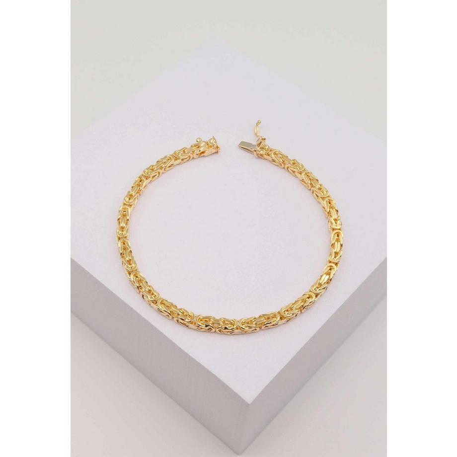 MUAU Schmuck  Bracelet Königskette klassisch Gelbgold 750, 19cm, 3.5mm 