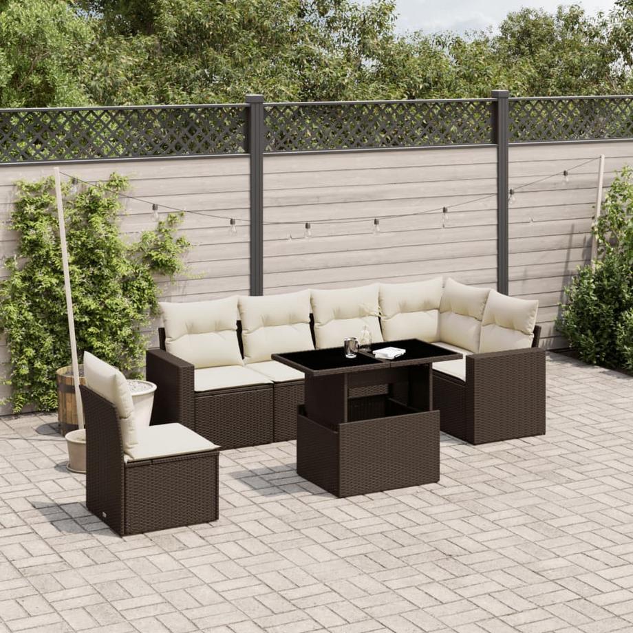 VidaXL Ensemble de canapés de jardin rotin synthétique  