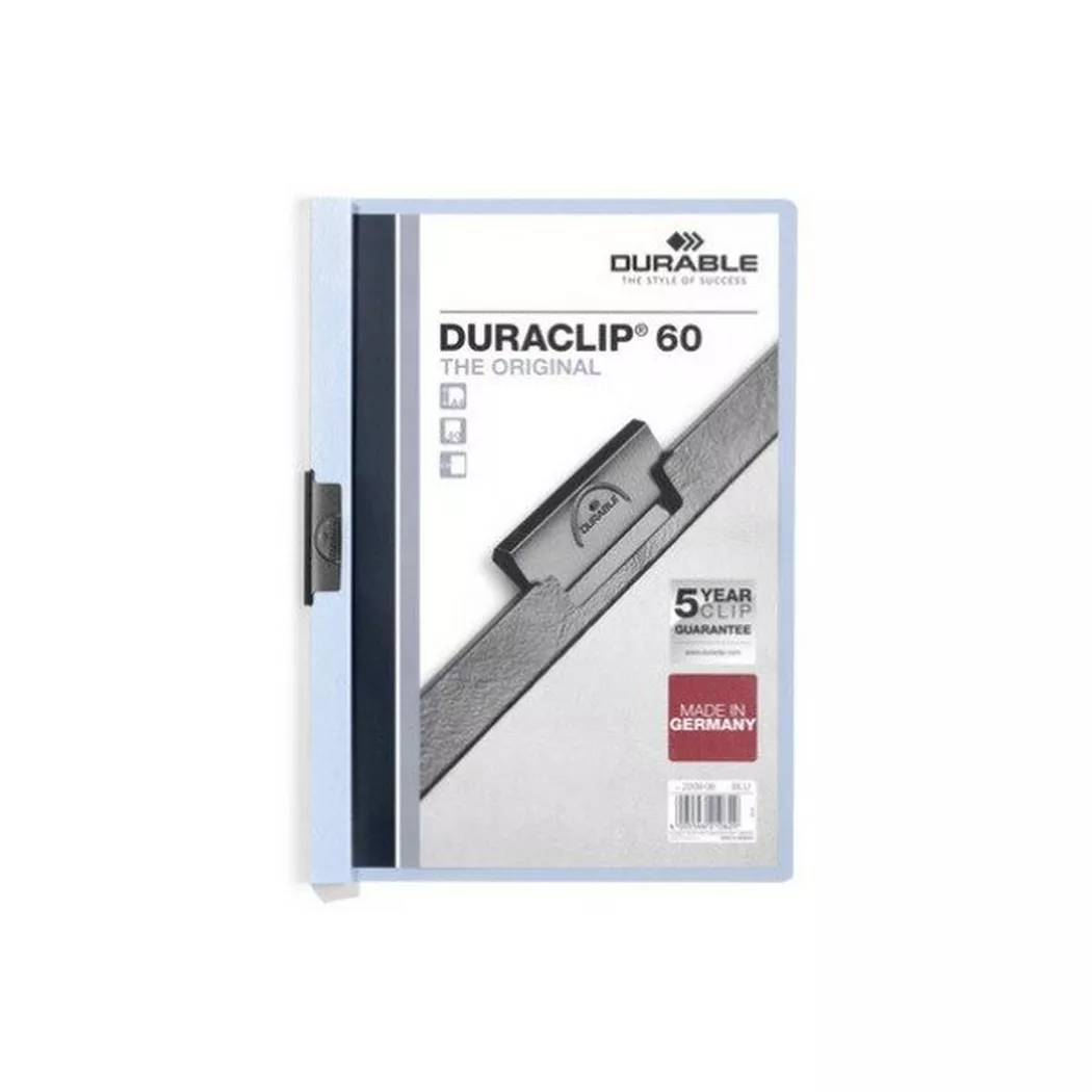 Durable DURACLIP 60 Sheet Document Clip File Folder - 25 Pack - A4