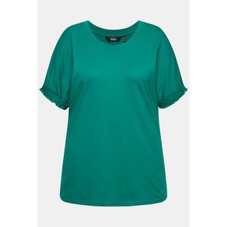 Ulla Popken  T-shirt con modal e mezze maniche con ruche 