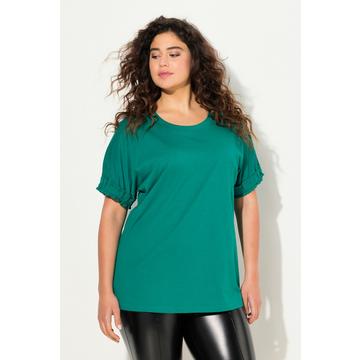 T-shirt en modal mélangé, manches courtes avec ruchés