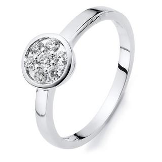 MUAU Schmuck  Verlobungsring 585/14K Weissgold Diamant 0.15ct. 