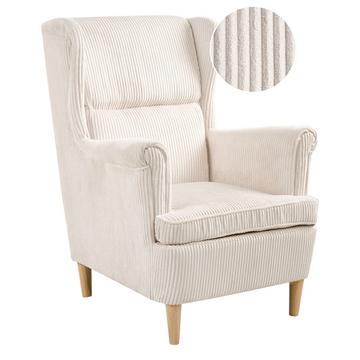 Fauteuil à oreilles en Velours côtelé Rétro ABSON