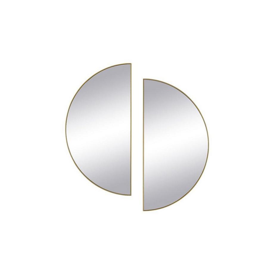 Lot de 2 miroirs demi-cercle design en métal - L.50 x H.100 cm - Doré - GAVRA