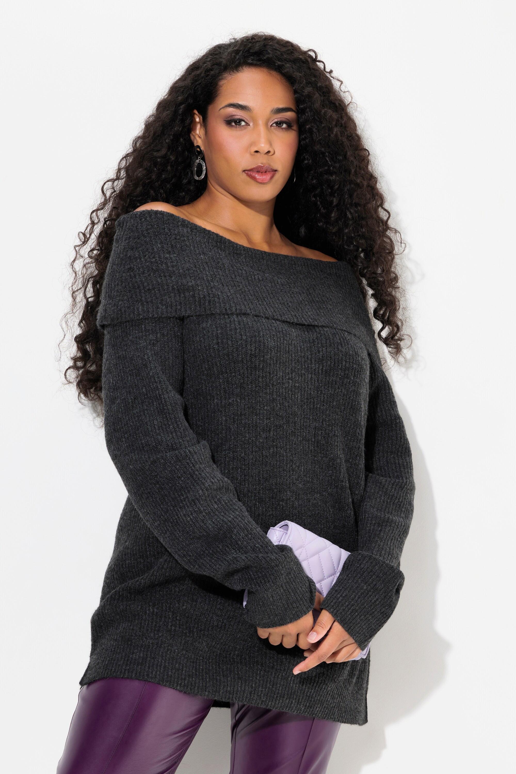 Ulla Popken  Pullover, Schulterausschnitt, Langarm, weicher Feinstrick 