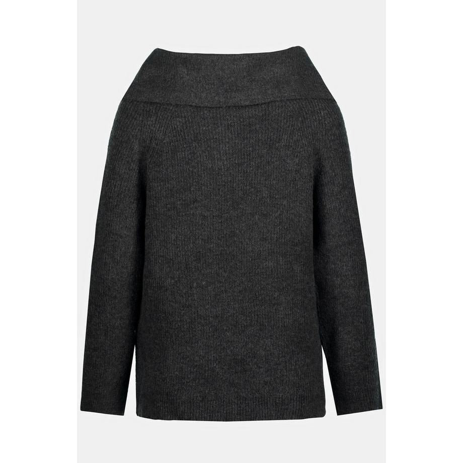 Ulla Popken Pullover Apertura sulle Spalle Maniche Lunghe Maglia Fine  