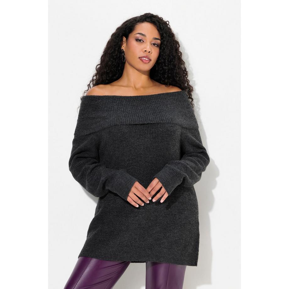 Ulla Popken Pullover Apertura sulle Spalle Maniche Lunghe Maglia Fine  