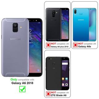 Cadorabo  Hülle für Samsung Galaxy A6 2018 Blumen Design Magnetverschluss 