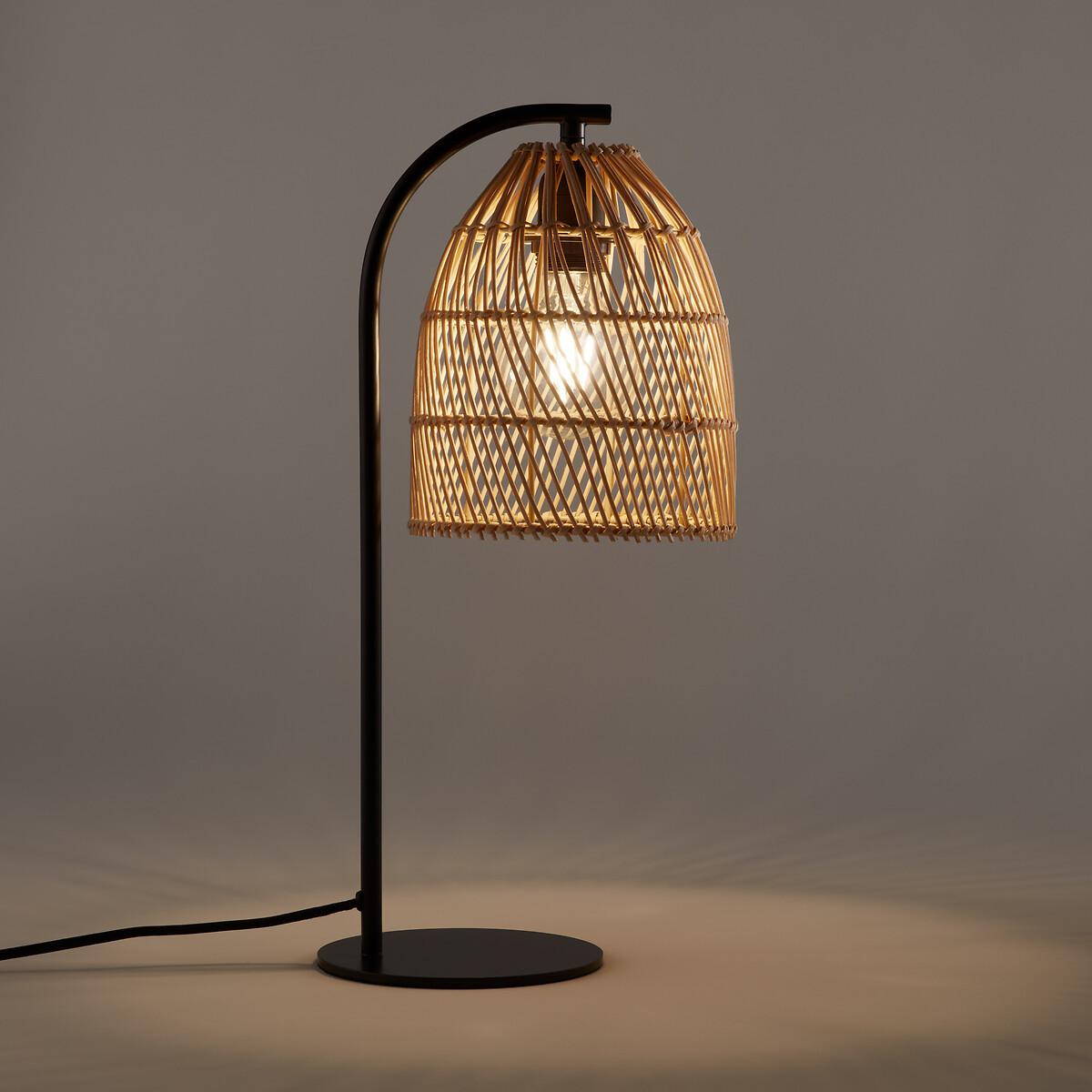 La Redoute Intérieurs Lampe à poser métal fer et rotin  