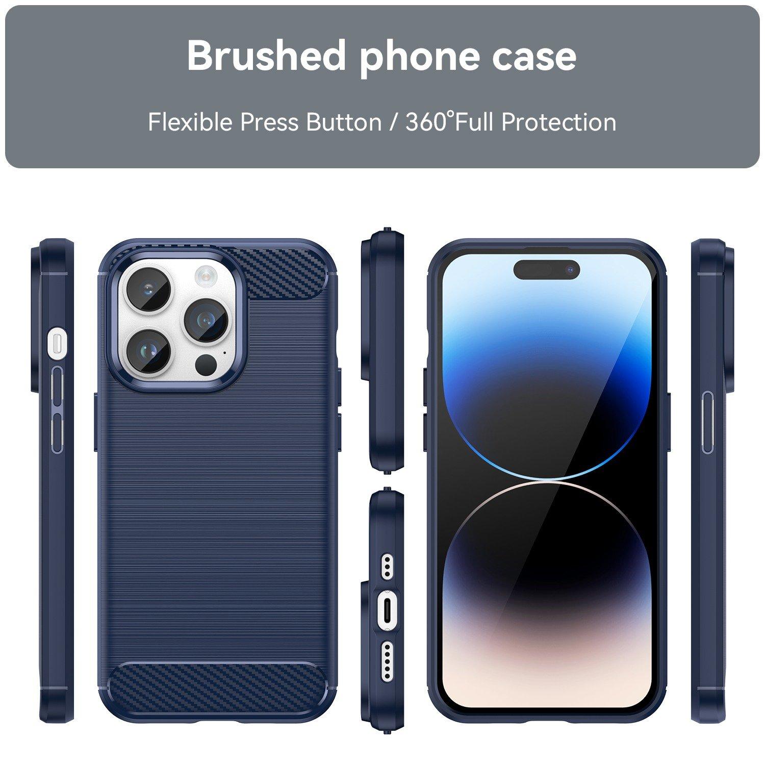 Cadorabo  Housse compatible avec Apple iPhone 14 PRO MAX - Coque de protection en silicone TPU flexible, aspect inox et fibre de carbone 