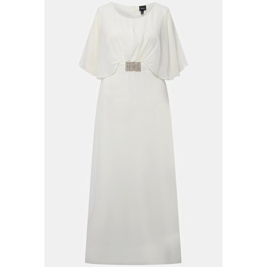 Ulla Popken Brautkleid Drapierung V-Ausschnitt Halbarm-Cape  