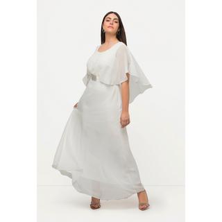 Ulla Popken  Brautkleid, Drapierung, V-Ausschnitt, Halbarm-Cape 