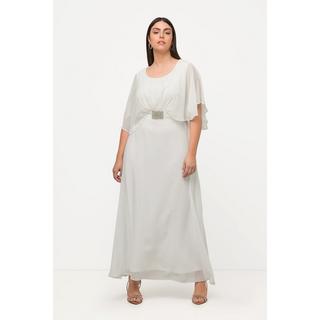 Ulla Popken  Brautkleid, Drapierung, V-Ausschnitt, Halbarm-Cape 