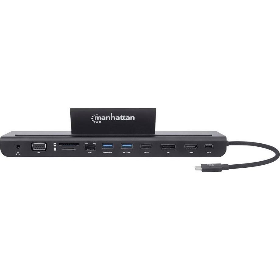 Manhattan  Manhattan USB-C 11-in-1-Dockingstation mit MST für drei Monitore 