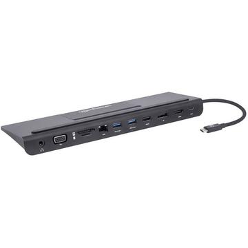 Manhattan USB-C 11-in-1-Dockingstation mit MST für drei Monitore