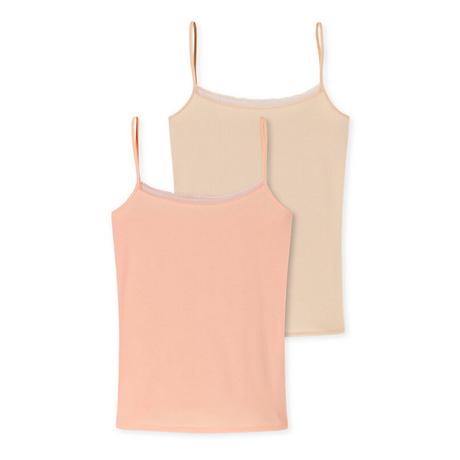 Schiesser Cotton Lace Top con Spalline Confezione da 2  