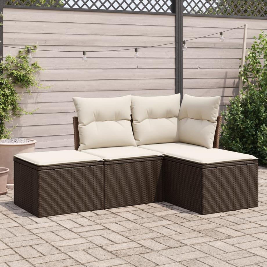 VidaXL Ensemble de canapés de jardin rotin synthétique  