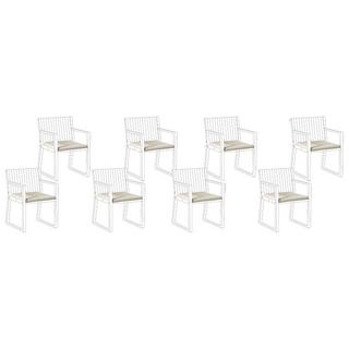 Beliani Lot de 8 coussins pour chaises de jardin en Polyester Moderne SASSARI PREMIUM  