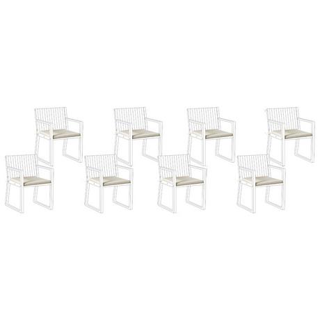 Beliani Lot de 8 coussins pour chaises de jardin en Polyester Moderne SASSARI PREMIUM  