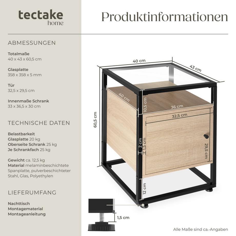 Tectake Nachttisch Dudley  