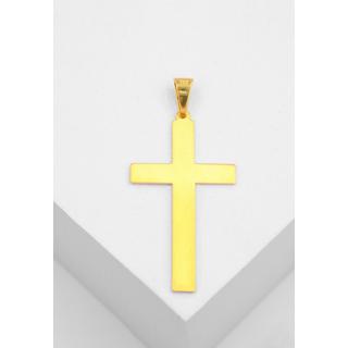 MUAU Schmuck  Anhänger Balken-Kreuz Gelbgold 750, 50x24mm 