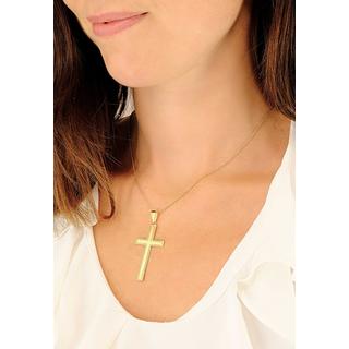 MUAU Schmuck  Anhänger Balken-Kreuz Gelbgold 750, 50x24mm 