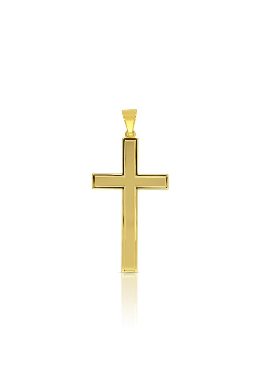 MUAU Schmuck  Anhänger Balken-Kreuz Gelbgold 750, 50x24mm 