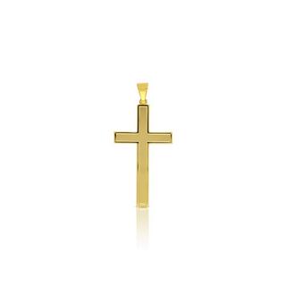 MUAU Schmuck  Anhänger Balken-Kreuz Gelbgold 750, 50x24mm 